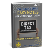 CA/CMA Final (New Scheme) Direct Tax & International Taxation (Easy Notes) Colored Book Set by CA Aarish Khan